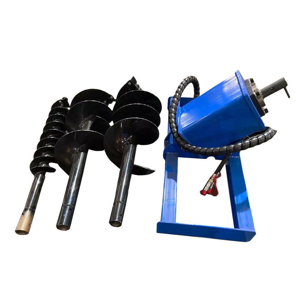 Skid Steer Hydraulic Auger with 3 bits(6", 12", 14" )| AGT-SSECAG-Y-BL