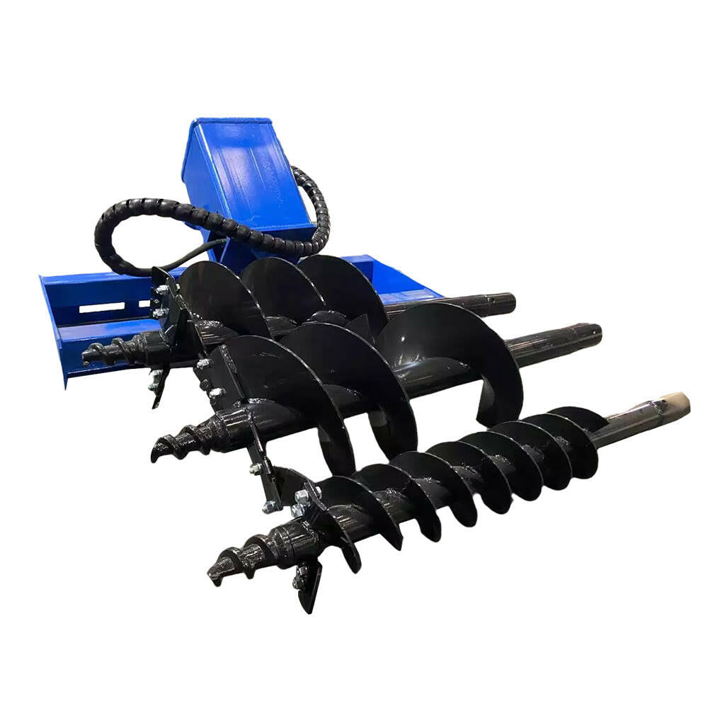 Skid Steer Hydraulic Auger with 3 bits(6", 12", 14" )| AGT-SSECAG-Y-BL