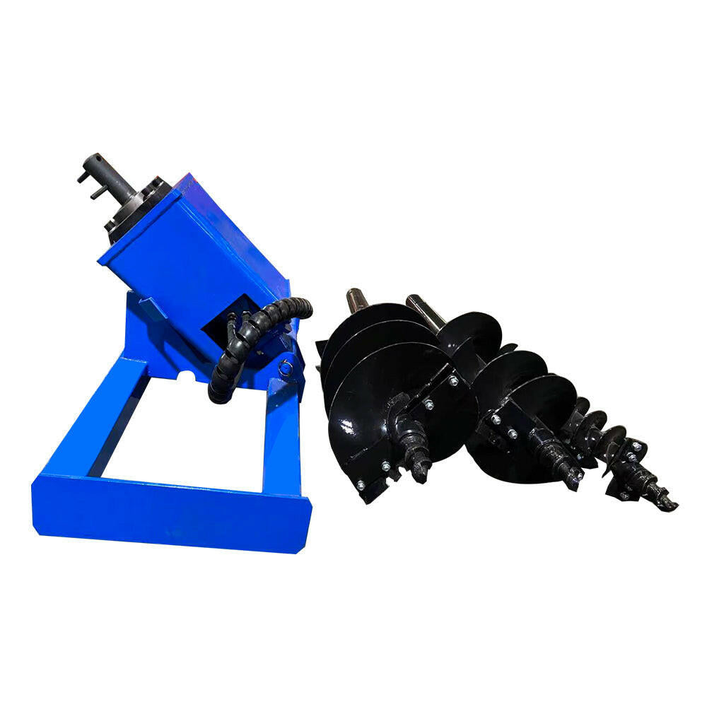 Skid Steer Hydraulic Auger with 3 bits(6", 12", 14" )| AGT-SSECAG-Y-BL