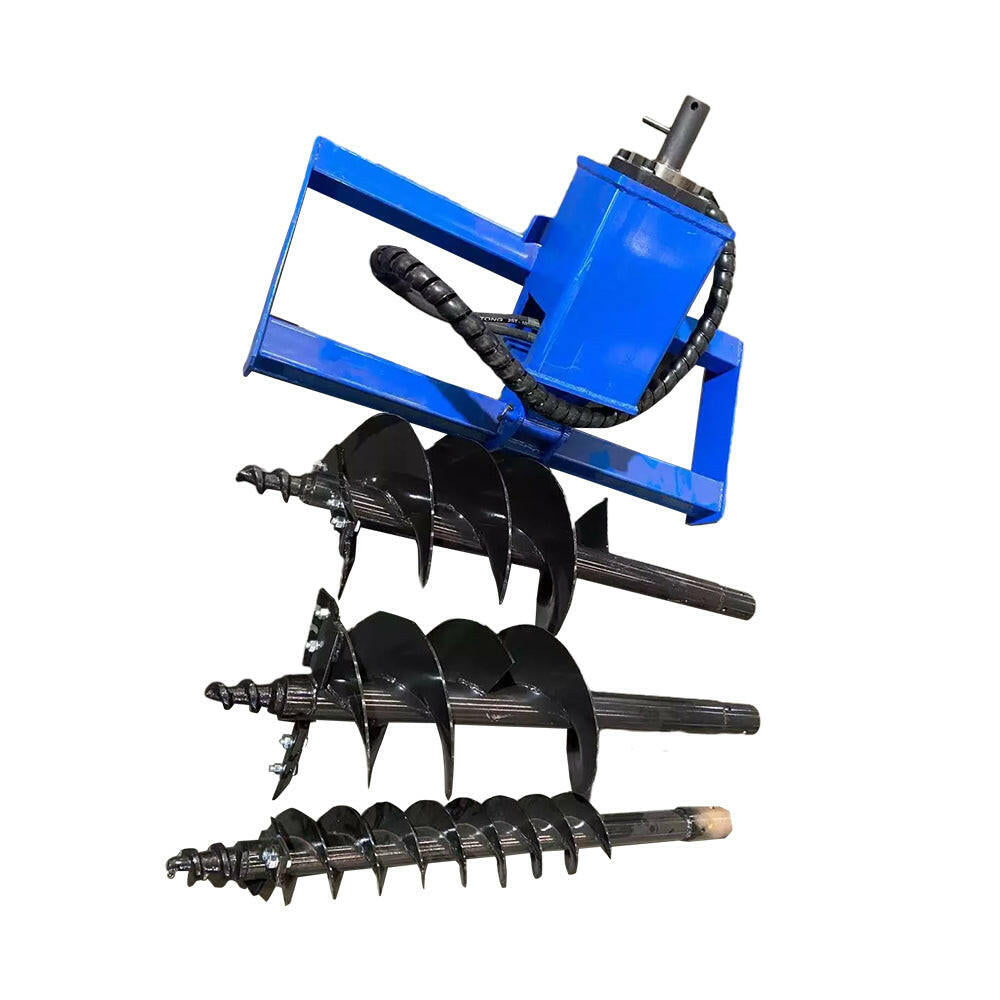 Skid Steer Hydraulic Auger with 3 bits(6", 12", 14" )| AGT-SSECAG-Y-BL