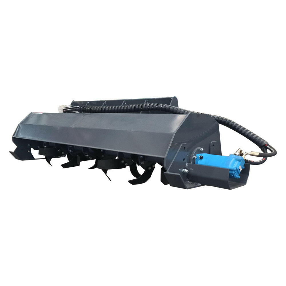 72" Skid Steer Hydraulic Tiller, 32Pcs Blade | AGT-ECSSTR072