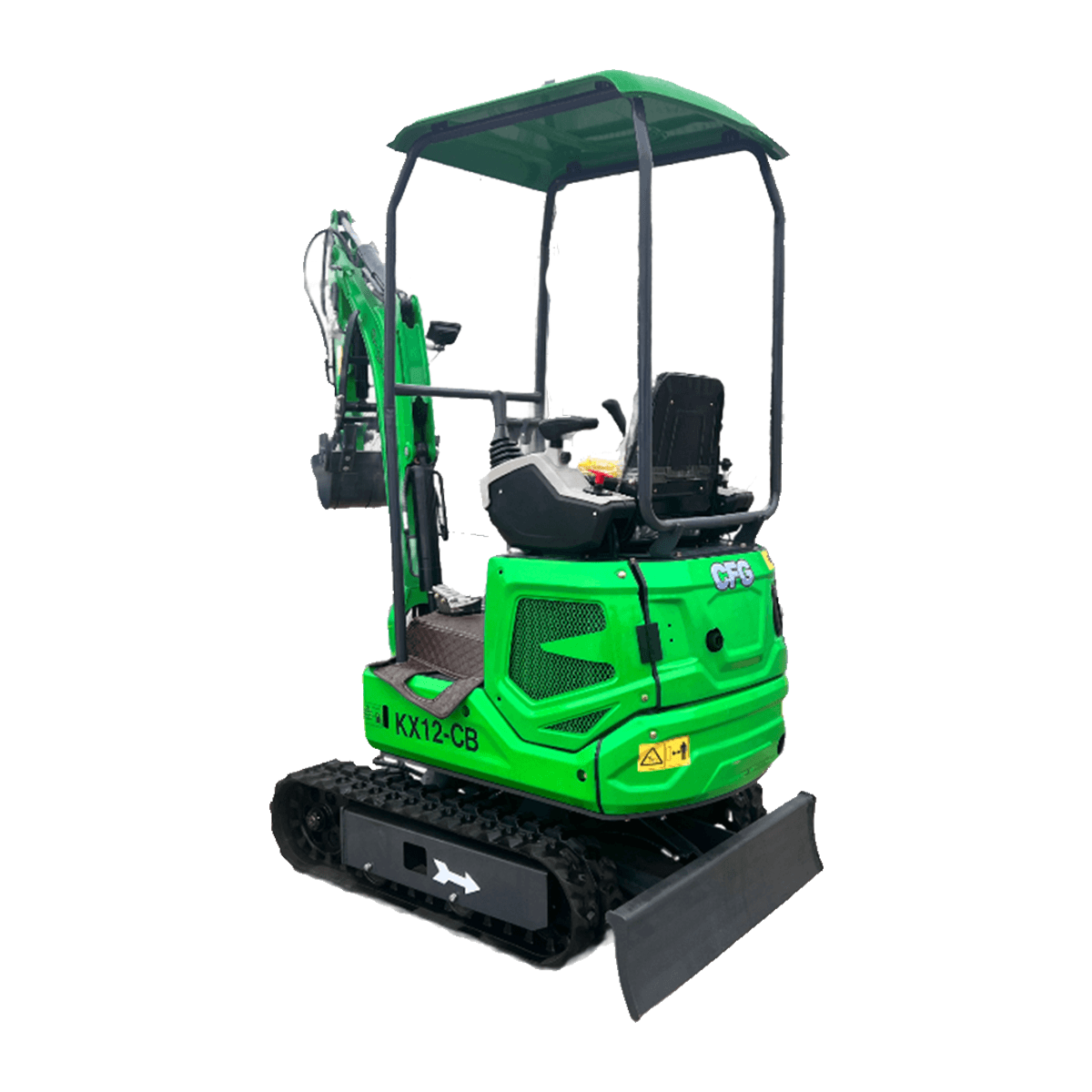 1 Ton, B&S Engine Mini Excavator w/ Hydraulic Thumb & Swing Boom | KX12-CB