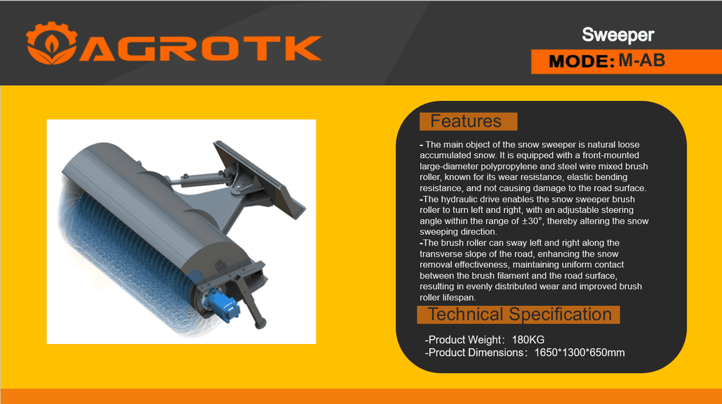 Sweeper for AGT Mini Skid Steer | M-AB