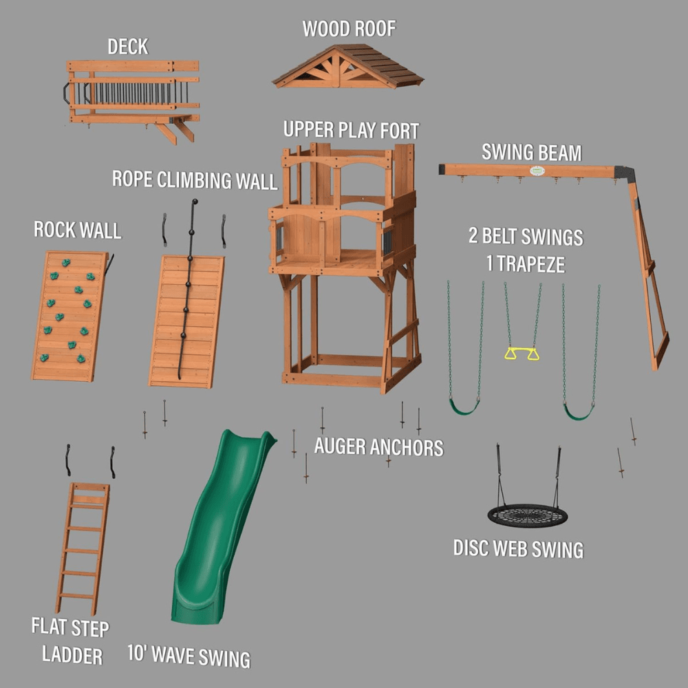 Sterling Point Wooden Outdoor Swing Set Playset